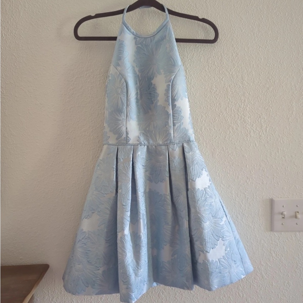 Elegant Blue Floral Sherri Hill Dress